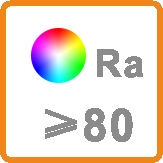 Color Rendering Index above 80